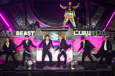 Monsta X and Steve Aoki performing at MDL Beast, a three-day festival in Riyadh, Saudi Arabia, bringing together the best in music, performing arts and culture. Monsta X and Steve Aoki performing at MDL Beast, a three-day festival in Riyadh, Saudi Arabia, bringing together the best in music, performing arts and culture.