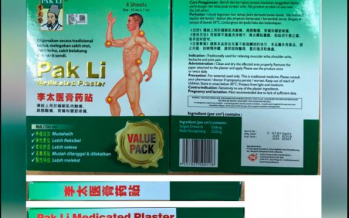 Health Ministry: ‘Pak Li Medicated Plaster’ contains poison