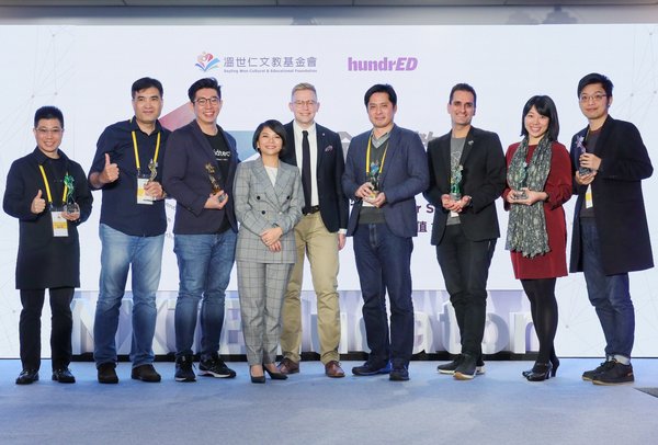 Teresa Lin (fourth left) and Lasse Leponiemi (center) with 2019 NXTEducator chosen Teresa Lin (fourth left) and Lasse Leponiemi (center) with 2019 NXTEducator chosen