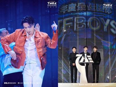 Left: Zhang Yixing. Right: TOFBOYS Left: Zhang Yixing. Right: TOFBOYS