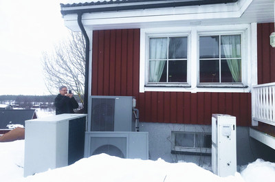 The photo shows the applications of PHNIX Inverter EVI Heat Pump in Sweden