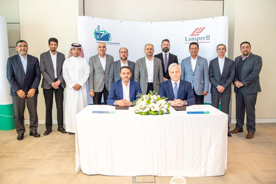 International Maritime Industries CEO, Mr. Fathi Al Saleem, and Lamprell’s CEO, MR. Christopher McDonald, signing the Two New Build Rig subcontract agreements in attendance of International Maritime Industries Chairman, Mr. Ahmad A. Al-Sa’adi, Senior vice president, Technical Services of Saudi Aramco and other board and management representatives from the two companies. International Maritime Industries CEO, Mr. Fathi Al Saleem, and Lamprell’s CEO, MR. Christopher McDonald, signing the Two New Build Rig subcontract agreements in attendance of International Maritime Industries Chairman, Mr. Ahmad A. Al-Sa’adi, Senior vice president, Technical Services of Saudi Aramco and other board and management representatives from the two companies.