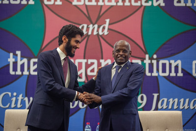 Newly-elected OEC Secretary General Manssour Bin Mussallam congratulated by Djibouti Prime Minister Abdoulkader Kamil Mohamed at the close of the III FoEducrumBIE 2030, held in Djibouti. Newly-elected OEC Secretary General Manssour Bin Mussallam congratulated by Djibouti Prime Minister Abdoulkader Kamil Mohamed at the close of the III FoEducrumBIE 2030, held in Djibouti.