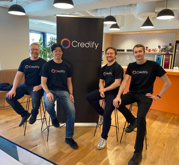 Credify team of Maurizio Raffone, Shuichi Nagao, Makoto Tominaga, and Rasmus Kütt in the office of Kernel in Tokyo Credify team of Maurizio Raffone, Shuichi Nagao, Makoto Tominaga, and Rasmus Kütt in the office of Kernel in Tokyo