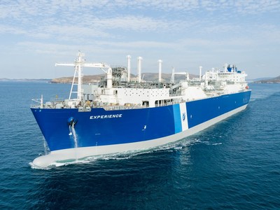 Excelerate's rebranded FSRU Experience leaving Navantia dry docks in Ferrol, Spain.