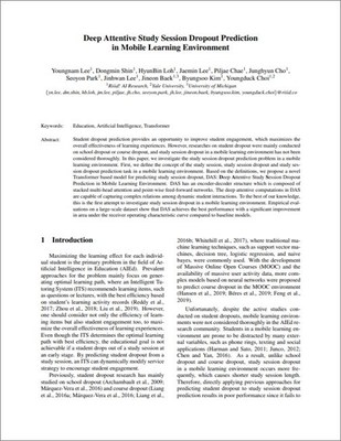 Deep Attentive Study Session Dropout Prediction in Mobile Learning Environment Deep Attentive Study Session Dropout Prediction in Mobile Learning Environment