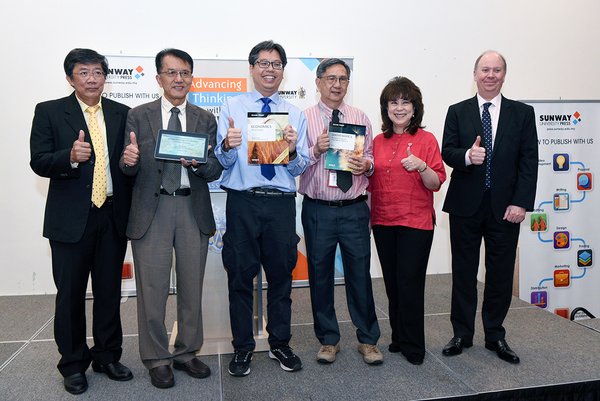 At the launch of the Mathematics: Revision Guide for Pure Mathematics 3 and Economics: Model Essays Ng Kim Huat; Dato’ Dr Lee Weng Keng, Chief Executive Officer, Education and Healthcare Division, Sunway Group; authors Wong Wai Leong and Yong Yau with Dr Elizabeth Lee and Professor Graeme Wilkinson, Vice-Chancellor, Sunway University At the launch of the Mathematics: Revision Guide for Pure Mathematics 3 and Economics: Model Essays Ng Kim Huat; Dato’ Dr Lee Weng Keng, Chief Executive Officer, Education and Healthcare Division, Sunway Group; authors Wong Wai Leong and Yong Yau with Dr Elizabeth Lee and Professor Graeme Wilkinson, Vice-Chancellor, Sunway University