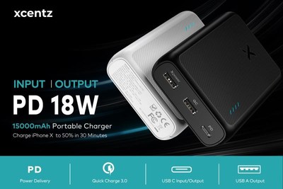 Xcentz 15,000mAh 18W PD&QC 3.0 USB-C Power Bank