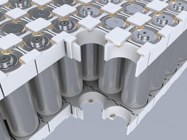 Battery modules with cylindrical cells are constructed with Covestro’s Bayblend® material and efficiently assembled with Henkel’s Loctite adhesive. (Source: Henkel) Battery modules with cylindrical cells are constructed with Covestro’s Bayblend® material and efficiently assembled with Henkel’s Loctite adhesive. (Source: Henkel)