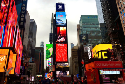 2020 Anhui promotion video is broadcast at New York Times Square.
