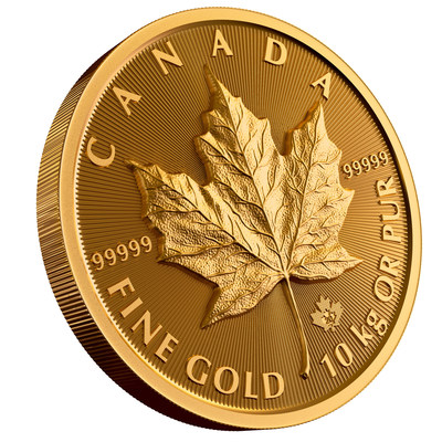 The Royal Canadian Mint's 10 Kilo 99.999% Pure Gold Maple Leaf Coin