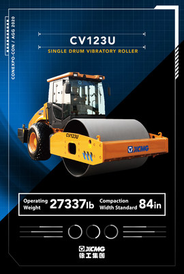 CV123PDU, One of the US Customized Road Machinery Products from XCMG Road Machinery Showcased at CONEXPO-CON/AGG 2020.