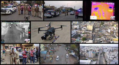 Cyient deployed Drones for Cyberabad Police department to monitor the people movement during COVID-19 lockdown in Hyderabad, India Cyient deployed Drones for Cyberabad Police department to monitor the people movement during COVID-19 lockdown in Hyderabad, India