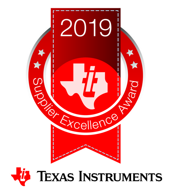 the Texas Instruments (TI) 2019 Supplier Excellence Award the Texas Instruments (TI) 2019 Supplier Excellence Award