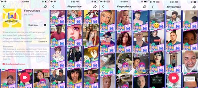 Screenshot of #inyourface challenge