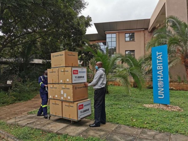 The aid supplies arrived at the UN Compound in Nairobi The aid supplies arrived at the UN Compound in Nairobi