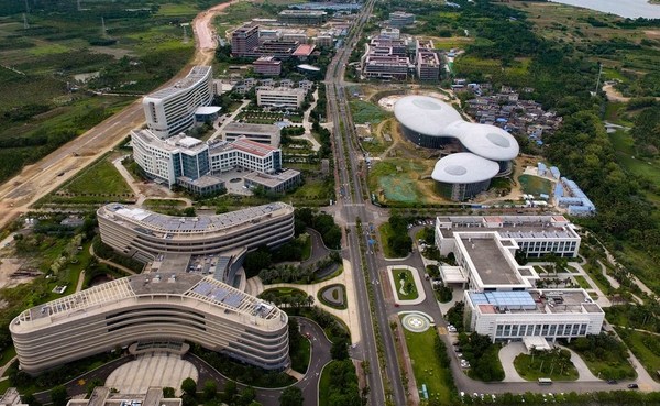 Aerial photo taken on April 3, 2020 shows a view of Hainan's Boao Lecheng pilot zone of international medical tourism in south China's Hainan Province. Aerial photo taken on April 3, 2020 shows a view of Hainan's Boao Lecheng pilot zone of international medical tourism in south China's Hainan Province.