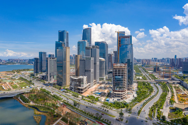 A view of the Guiwan International Financial Center of Qianhai. A view of the Guiwan International Financial Center of Qianhai.