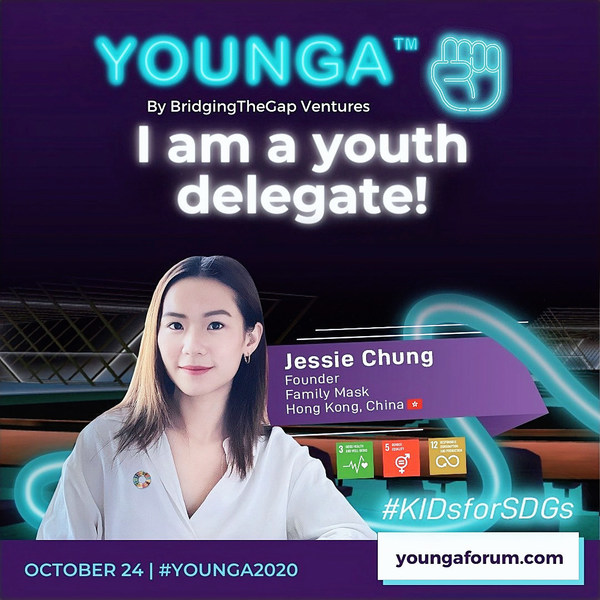 Jessie Chung will represent Hong Kong, China as part of the inaugural Youth Delegation, participating in dialogues on creating an inclusive, sustainable future Jessie Chung will represent Hong Kong, China as part of the inaugural Youth Delegation, participating in dialogues on creating an inclusive, sustainable future
