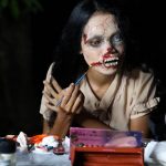 Thai woman dresses up as zombie to sell clothes of dead people online