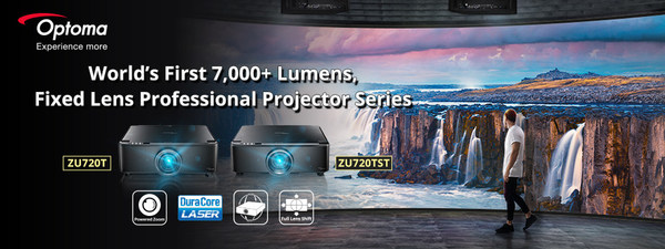 World's First 7000+ Lumens, Fixed Lens Professional Laser Projectors, Optoma ZU720T & ZU720TST now available in Australia