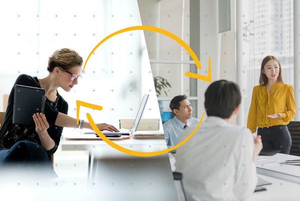 Hybrid workplaces enable and equip disparate teams to collaborate effectively, no matter if they are at home or at the office.