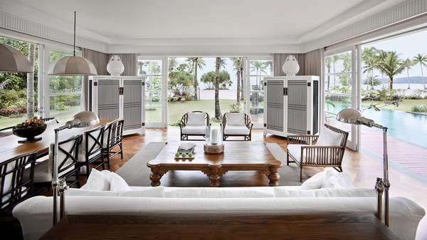 Stylish living room with magnificent ocean views