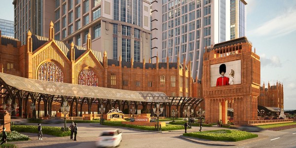 An artist’s rendering shows the exterior of The Londoner Macao, which opened its first phase Monday. Opening progressively throughout the year, coming attractions include the imposing Houses of Parliament facade and life-size 96-metre Elizabeth Tower, featuring a replica of the famous Big Ben clock face, which will welcome guests with its accurate rendition of the classic bell chimes.