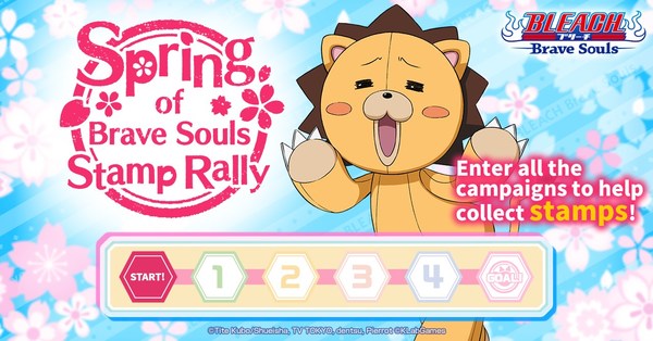 KLab Inc., a leader in online mobile games, announced that its hit 3D action game Bleach: Brave Souls will start the Spring of Brave Souls Stamp Rally starting Friday, March 19 from 15:00 JST (UTC+9). Players from around the world will work together to complete the four Spring of Brave Souls campaigns. Furthermore, a special collaboration between MASAYA ONOSAKA☆New Young TV and Bleach: Brave Souls will broadcast on Sunday, March 28. The MASAYA ONOSAKA☆New Young TV Collaboration.