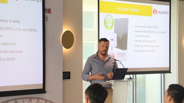Keera Single, CEO of Solargain, sharing his experience with Huawei