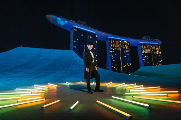 JJ Lin performing on rooftop of ArtScience Museum JJ Lin performing on rooftop of ArtScience Museum