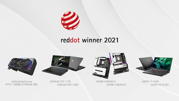 GIGABYTE Wins Big at Red Dot Design Awards 2021; All GIGABYTE nominations win out in their category GIGABYTE Wins Big at Red Dot Design Awards 2021; All GIGABYTE nominations win out in their category