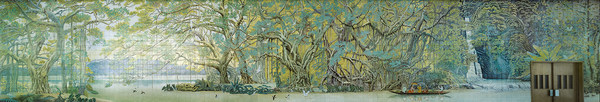 A detail from the mural "Song of the Forest" by Zhu Danian. A detail from the mural "Song of the Forest" by Zhu Danian.