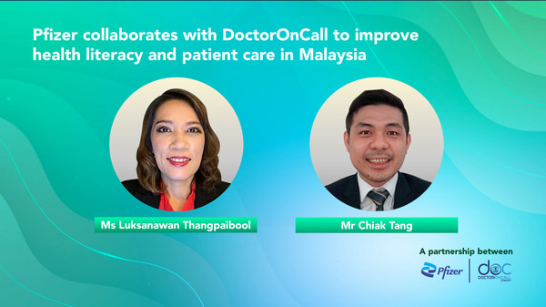 Luksanawan Thangpaibool (Country Manager, Pfizer Malaysia & Brunei) and Chiak Tang (Chief Operations Officer, DoctorOnCall) at the MoU Signing Ceremony for the collaboration.