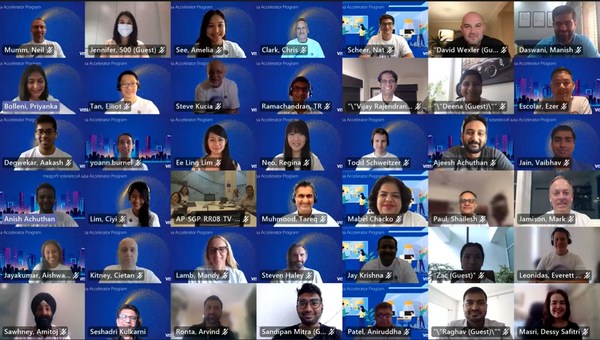 Startups joining Visa's inaugural accelerator program in Asia Pacific meet members of the Visa team at a virtual kickoff event