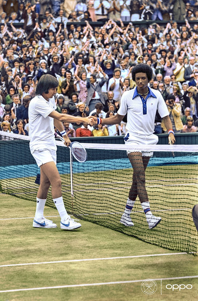 Arthur Ashe, Jimmy Connors (Photo: Keystone/Getty Images) The first African American man to win Wimbledon, Arthur Ashe is pictured in 1975 alongside compatriot Jimmy Connors in full colour. Using one billion colours, the image, originally in black and white, brings new life to the relentless resilience Arthur showed in the face of the societal injustices of his time. One of seven images in OPPO’s Courting the Colour campaign, launched today to celebrate the return of Wimbledon. The collection restores the emotion of iconic moments from tennis history, bringing the excitement and passion back to the sport. View here: https://events.oppo.com/en/oppo-and-tennis/#awakencolour