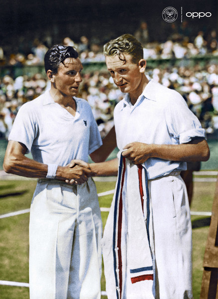 Fred Perry (Photo: AELTC) Pictured here in 1934, cultural icon Fred Perry won 14 Majors before creating his iconic sportswear line, that was inspired by tennis fashion and went on to change the fashion world. Originally in black and white, the image has been reimagined using one billion colours, in partnership with Getty Images, as part of OPPO’s Courting the Colour campaign. Launched today to celebrate the return of Wimbledon, the collection restores the emotion of seven iconic moments from tennis history, bringing the excitement, and passion back to the sport for fans. View the collection, here: https://events.oppo.com/en/oppo-and-tennis/#awakencolour