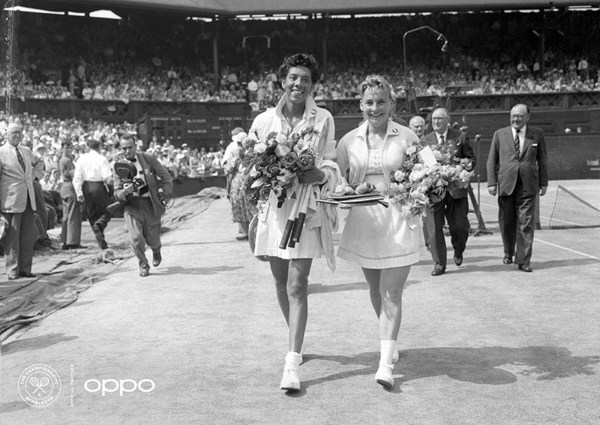 Althea Gibson (Photo: AELTC) The first African American woman to win Wimbledon, Althea Gibson is pictured in full colour, leaving the court with her compatriot Darlene Hard after a hard-fought battle. Using one billion colours, the image, originally in black and white, brings new life to a true icon and leader, who never accepted no as an answer in life and was constantly striving to show she deserved her place on the court, regardless of her skin tone. The image is one of seven in OPPO’s Courting the Colour campaign, launched today to celebrate the return of Wimbledon. https://events.oppo.com/en/oppo-and-tennis/#awakencolour