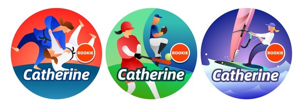 Personalised pin artworks with designs inspired by the 33 Olympic sports