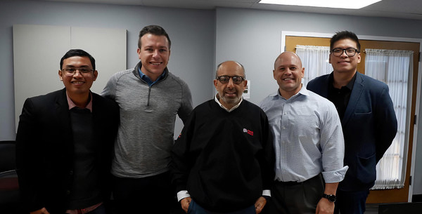 A New Distribution Partnership for Tanduay in Chicago. (From left) Roy Sumang, International Business Development Manager, Tanduay Distillers, Inc.; Patrick Ryan, General Sales Manager, Romano Beverage; Danny Romano, Owner, Romano Beverage; Matt Helms, General Manager, Romano Beverage; and Paul Lim, Senior Vice President, Sales and Marketing, Tanduay Distillers, Inc.