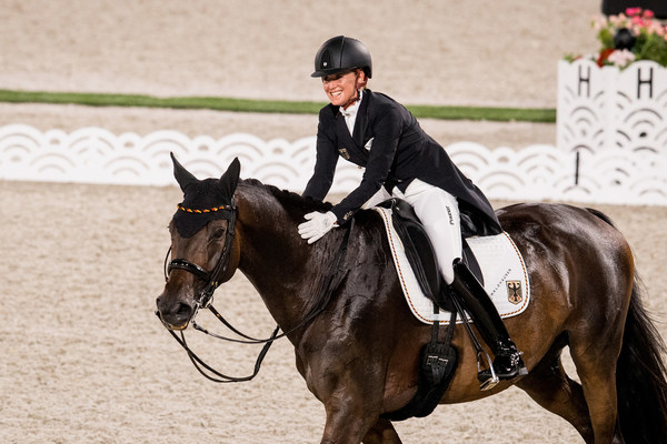 Jessica von Bredow-Werndl produced a personal-best and the biggest score of the evening with in the Dressage Grand Prix to get Team Germany off to a great start at the Tokyo 2020 Olympic Games. Jessica von Bredow-Werndl produced a personal-best and the biggest score of the evening with in the Dressage Grand Prix to get Team Germany off to a great start at the Tokyo 2020 Olympic Games.