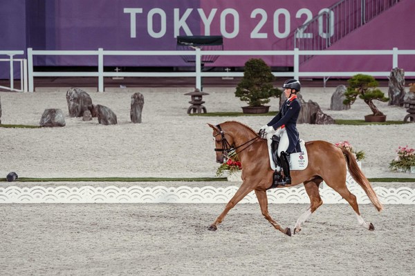 Great Britain's Charlotte Dujardin and Gio produced a fabulous test in the Grand Prix Team and Individual qualifier at the Tokyo 2020 Olympic Games in Baji Koen Equestrian Park today. Photo credit: FEI/Christophe Taniere Great Britain's Charlotte Dujardin and Gio produced a fabulous test in the Grand Prix Team and Individual qualifier at the Tokyo 2020 Olympic Games in Baji Koen Equestrian Park today. Photo credit: FEI/Christophe Taniere