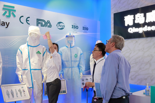 Qingdao Weida Biotech is showing the “One-piece Medical Disposable Protective Clothing” Qingdao Weida Biotech is showing the “One-piece Medical Disposable Protective Clothing”