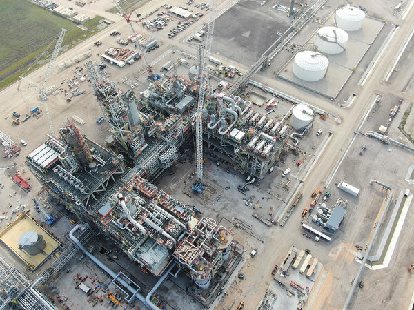 Assembly of modules in progress in Gregory, Texas.