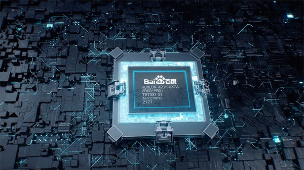 Digital visual of the Kunlun II AI Chip