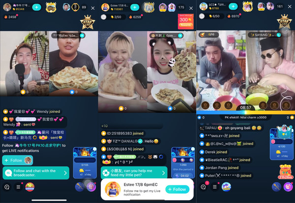 Contestants have to consume 10 pieces of Roti Canai - Round 1 of Bigo x Merdeka Eating Competition Contestants have to consume 10 pieces of Roti Canai - Round 1 of Bigo x Merdeka Eating Competition