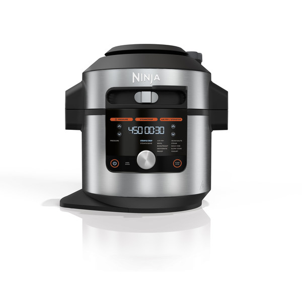 The Ninja® Foodi® XL Pressure Cooker Steam Fryer with SmartLid™ offers three cooking modes and 14 cooking functions under one lid. It is available in an 8-qt capacity for $329.99 at NinjaKitchen.com. The Ninja® Foodi® XL Pressure Cooker Steam Fryer with SmartLid™ offers three cooking modes and 14 cooking functions under one lid. It is available in an 8-qt capacity for $329.99 at NinjaKitchen.com.