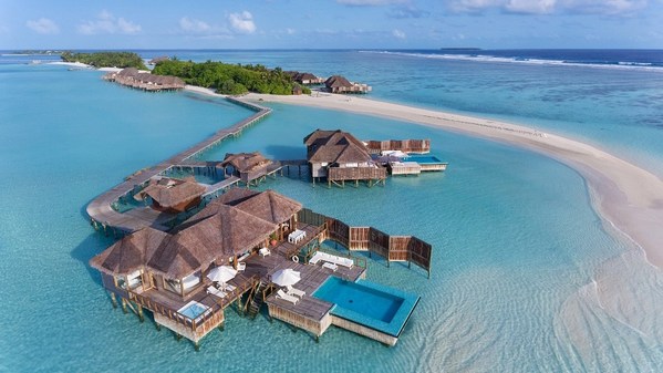 Conrad Maldives Rangali Island - Sunset Water Villa (Aerial View)