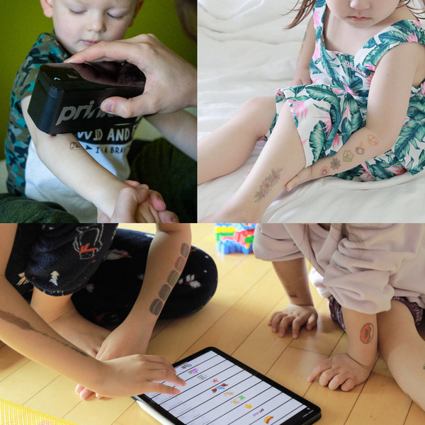 Young Prinker users choosing and getting temporary tattoos Young Prinker users choosing and getting temporary tattoos