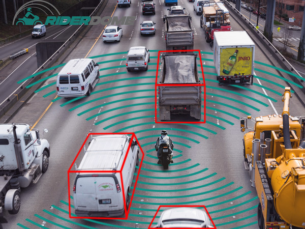 Rider Dome's Collison Alert System in action, Source: Rider Dome